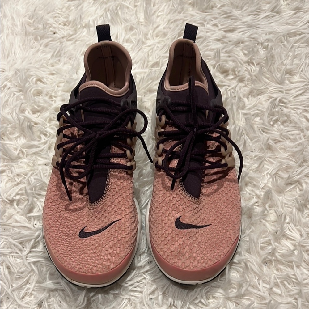 Nike Presto Pink and Brown Athletic Shoes with Knit Upper